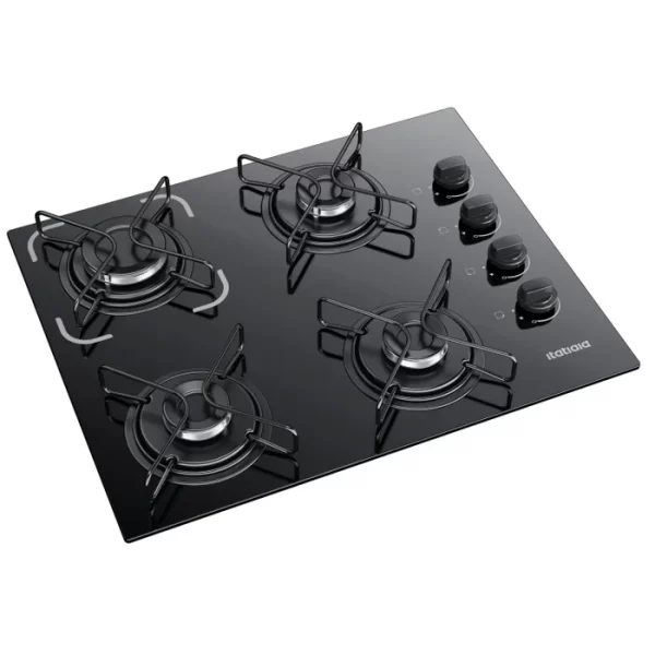 Cooktop 4 Bocas Essencial á Gás Bivolt Itatiaia Preto Preto