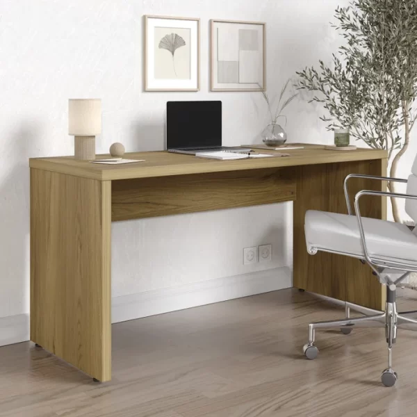 Mesa de Escritório em Tamburato Acabamento em BP 150cm Ficus CabeCasa MadeiraMadeira Rovere