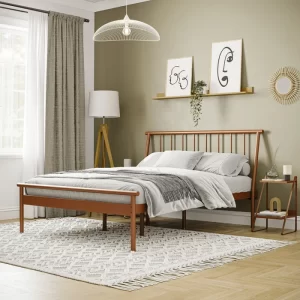 Cama Casal em Aço Begônia Cabecasa Madeiramadeira Cobre