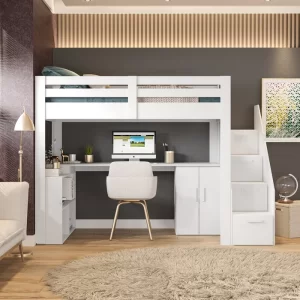Cama Office Multifuncional Solteiro Adulto Star Plus Casatema Branco Perfect Wood
