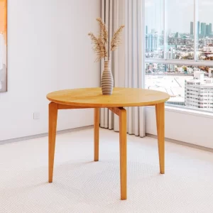 Mesa para Sala de Jantar Redonda 4 Lugares 115cm Seiva CabeCasa MadeiraMadeira Amendoa