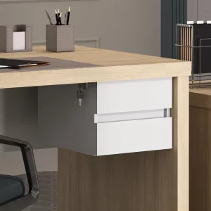 Gaveteiro Suspenso com 2 Gavetas para Fixar sob Tampo Branco