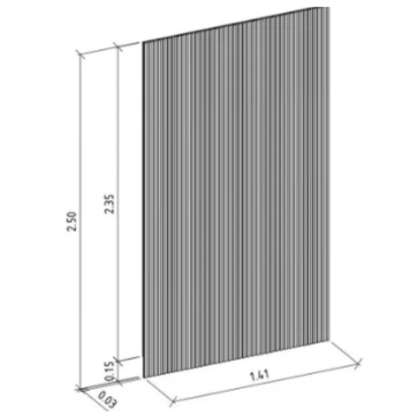 Painel Ripado Modular 2,50x1,41cm (3,53m²) NatureFosco - Imagem 2