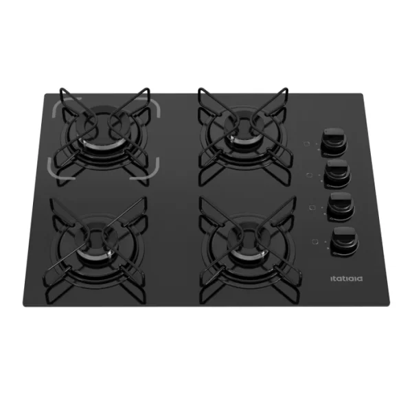 Cooktop 4 Bocas Essencial á Gás Bivolt Itatiaia Preto Preto - Imagem 2