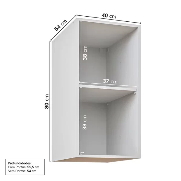 Ponte para Mesa de Cabeceira com Prateleira Jade Cabecasa Madeiramadeira Branco - Image 2