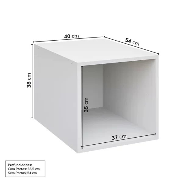 Ponte Modular 40cm com 1 Porta Jade Cabecasa Madeiramadeira Branco - Image 2