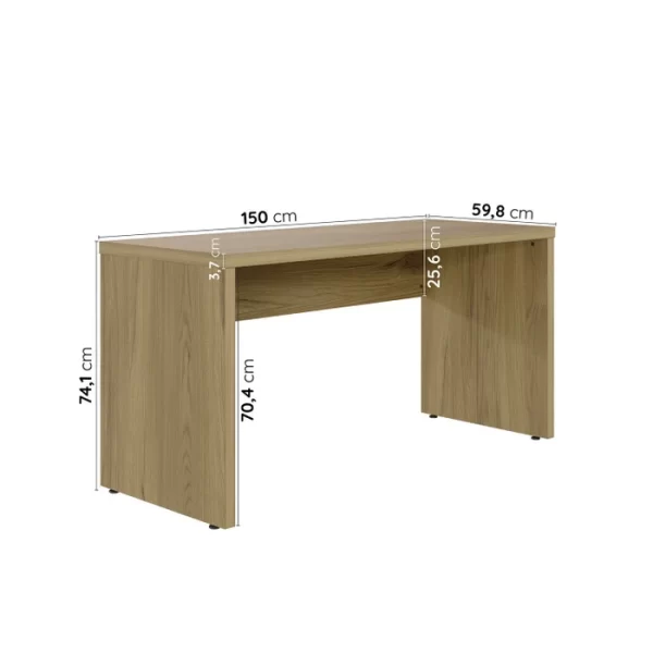 Mesa de Escritório em Tamburato Acabamento em BP 150cm Ficus CabeCasa MadeiraMadeira Rovere - Image 2