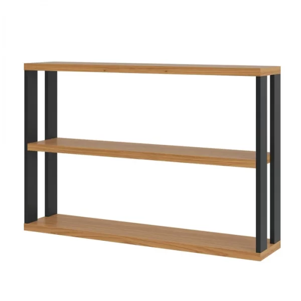 Nicho 2 Prateleiras 89,5cm Industrial Freijó/Preto - Image 2