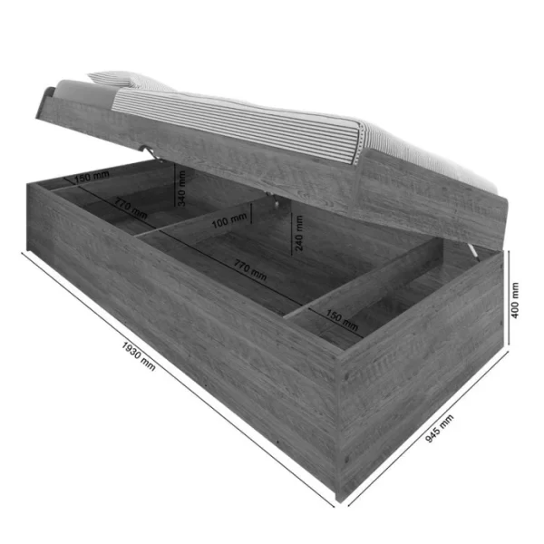 Cama Box Articulável Solteiro Istambul Nogal - Image 4