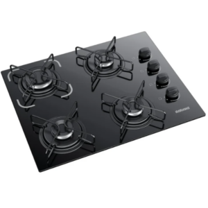 Cooktop4 Bocas Essencial á Gás Bivolt Itatiaia Preto Preto