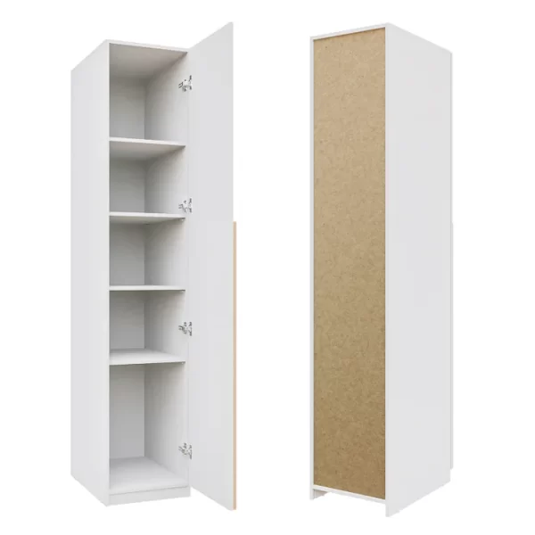 Guarda-roupa Modular 40cm 1 Porta com Prateleiras Jade Cabecasa Madeiramadeira Branco - Image 3