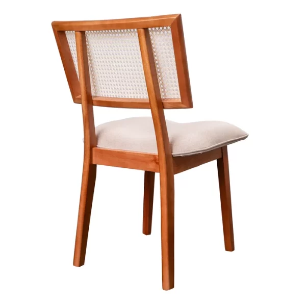 Cadeiras em Madeira Maciça, Rattan de Fibra 100% Natural e Estofada Lívia Authentic Champagne - Image 3