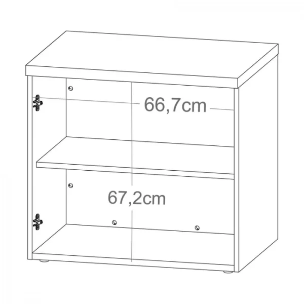 Armário para Escritório Baixo 2 Portas em Tamburato Toq Olmo/Branco - Image 4