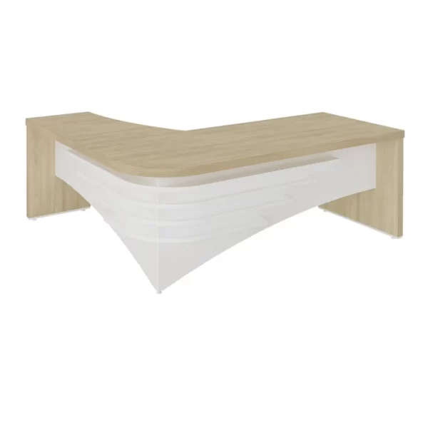 Mesa para Escritório em L Diretor em Tamburato Carvalho/Branco - Image 3