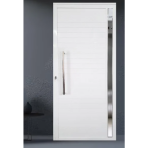 Porta Lambril de Alumínio Direita 210 x 80cm com Viseira Linha Veneza Esquadrias Bergamo Branco
