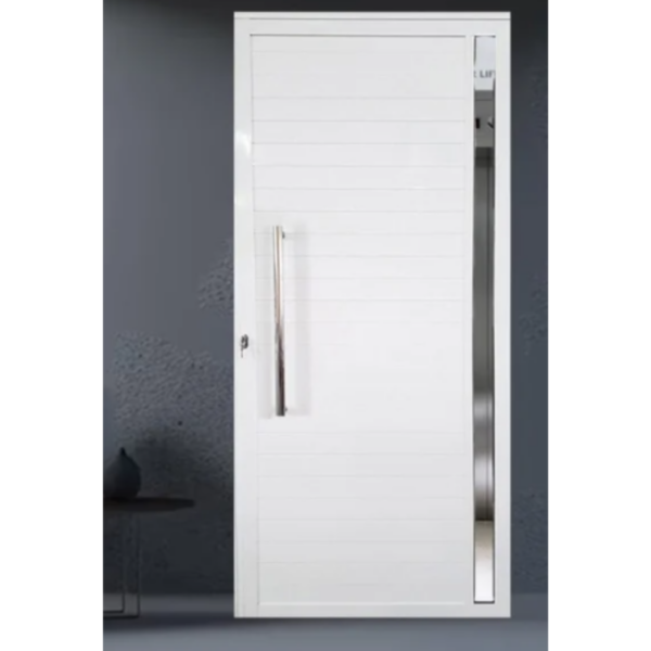 Porta Lambril de Alumínio Direita 210 x 80cm com Viseira Linha Veneza Esquadrias Bergamo Branco