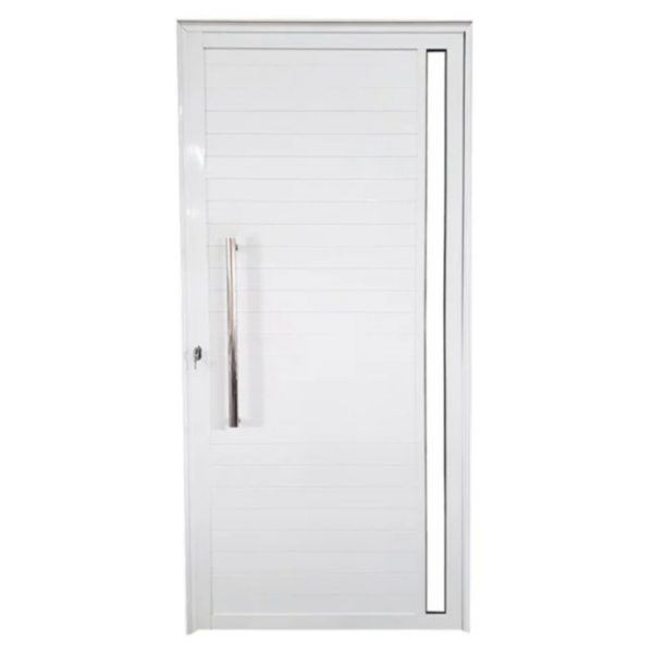 Porta Lambril de Alumínio Direita 210 x 80cm com Viseira Linha Veneza Esquadrias Bergamo Branco - Image 2