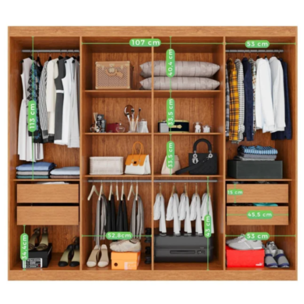 Guarda-roupa Casal 8 Portas 4 Gavetas