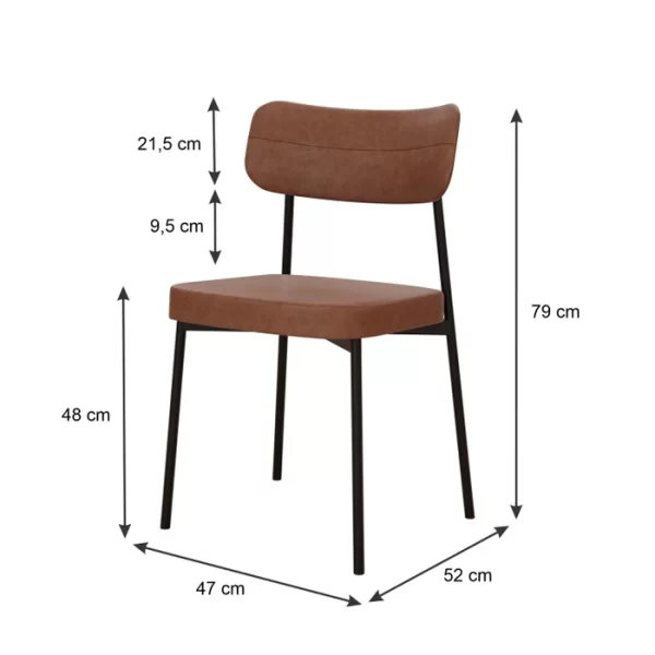 Cadeiras para Sala de Jantar Mona Yescasa Preto/Whisky - Image 2
