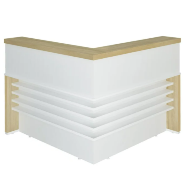 Balcão de Atendimento para Escritório/Recepção em L - Elegante e Funcional 147,7x147,7cm Carvalho/Branco - Image 4