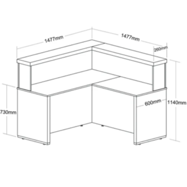 Balcão de Atendimento para Escritório/Recepção em L - Elegante e Funcional 147,7x147,7cm Carvalho/Branco - Image 3