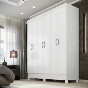 Guarda-Roupa Casal 6 Portas Falco Yescasa Branco Fosco Liso